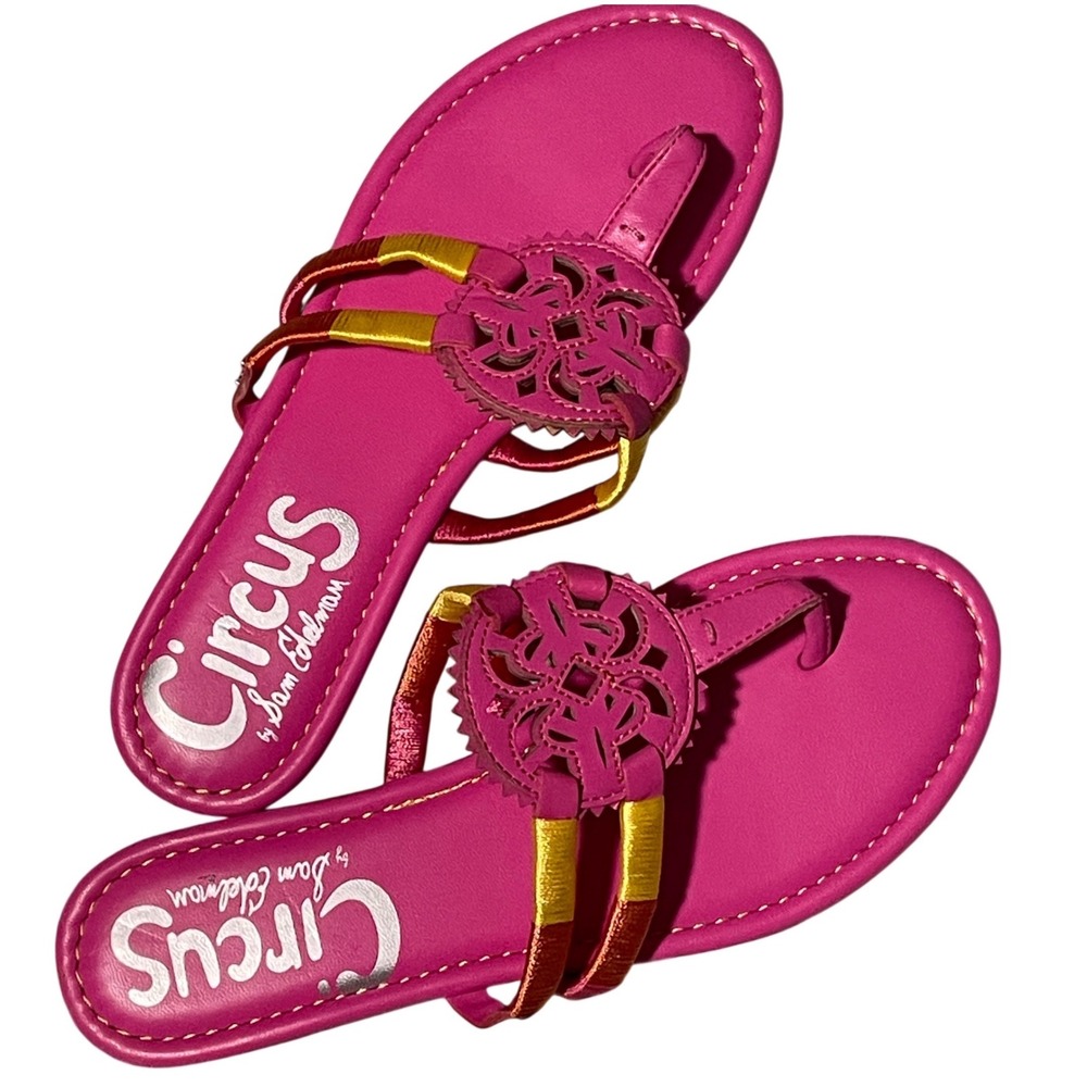 Sam Edelman Circus NY Women's Canyon Pink Medallion Slip-On Sandal Flats